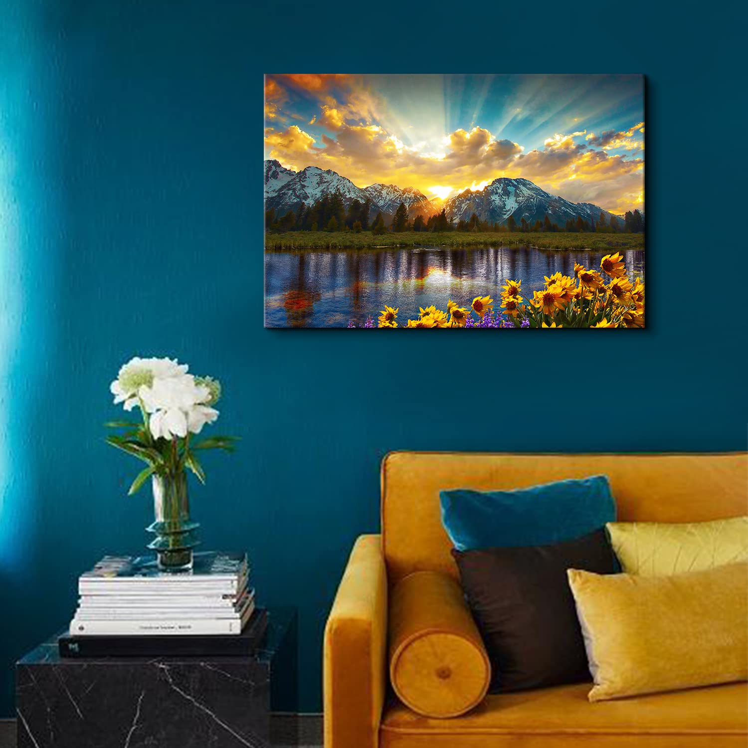 Amazon.com: Sunrise Mountain Canvas Wall Art National Park Grand